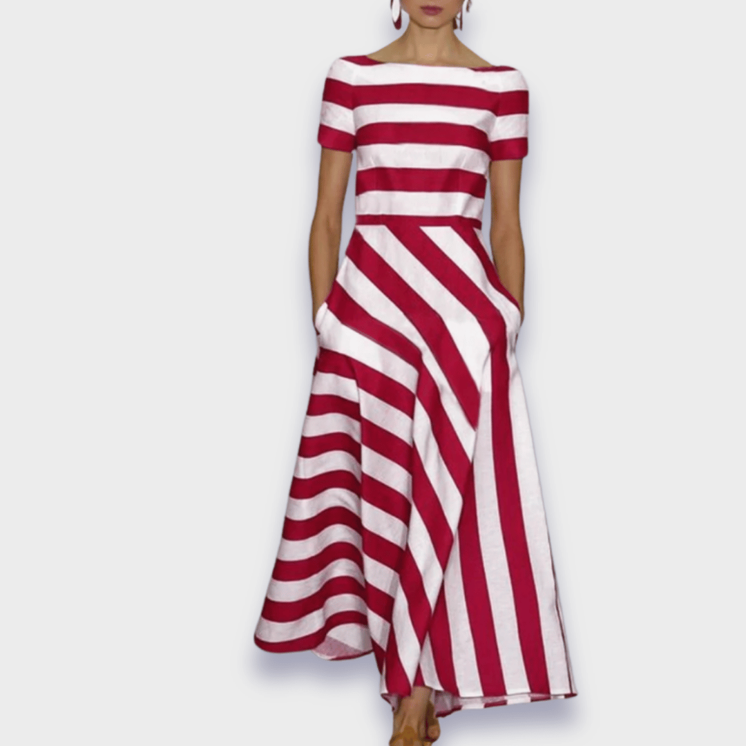 Janell | Maxi-robe rayée faite main