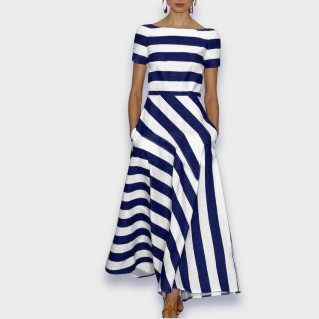Janell | Maxi-robe rayée faite main
