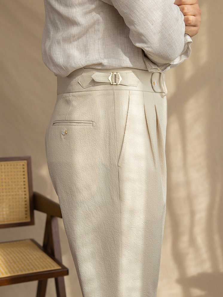 Sesto - Pantalon en seersucker