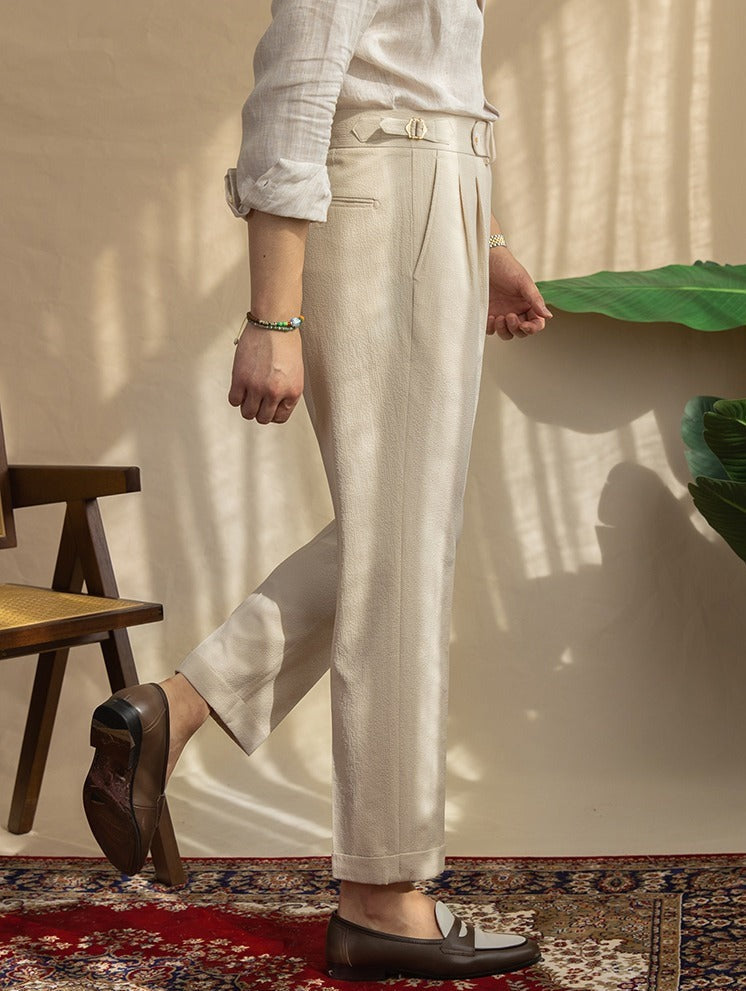 Sesto - Pantalon en seersucker