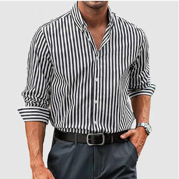 Timothy-Chemise en coton rayé