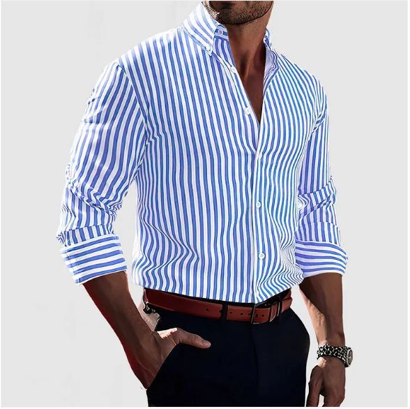 Timothy-Chemise en coton rayé
