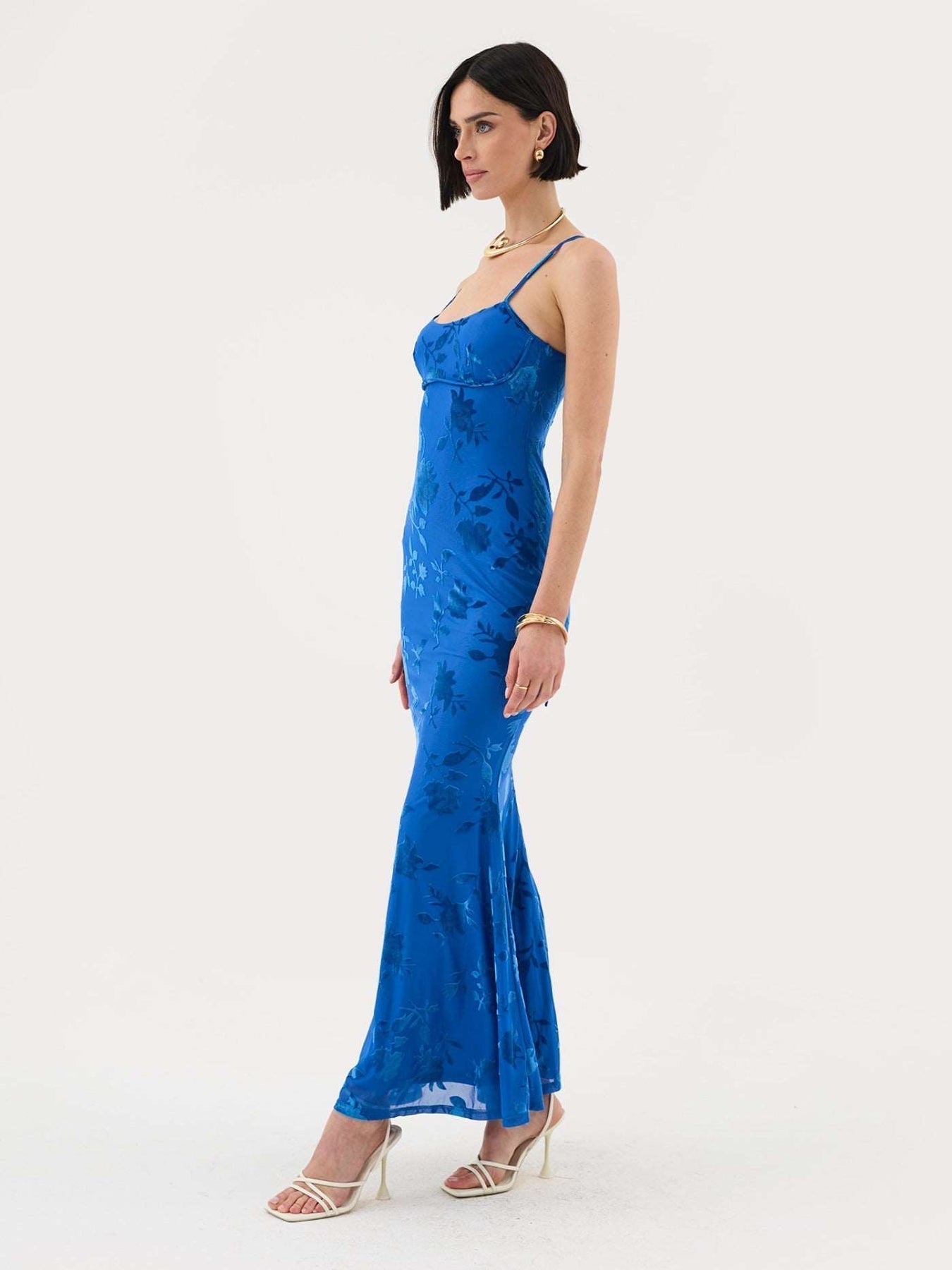 EMMA | ROBE MAXI EN VELOURS FLEURI