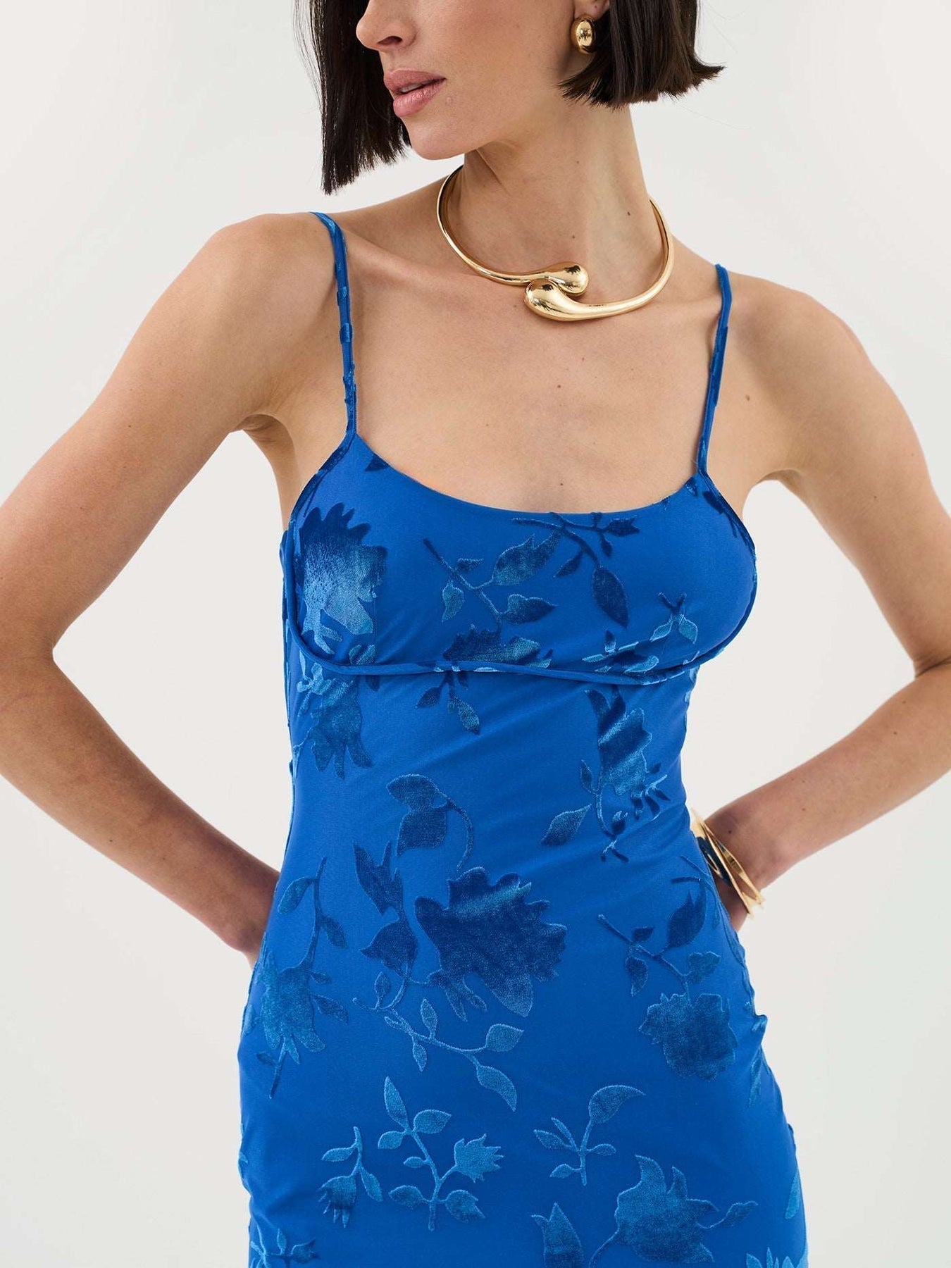 EMMA | ROBE MAXI EN VELOURS FLEURI