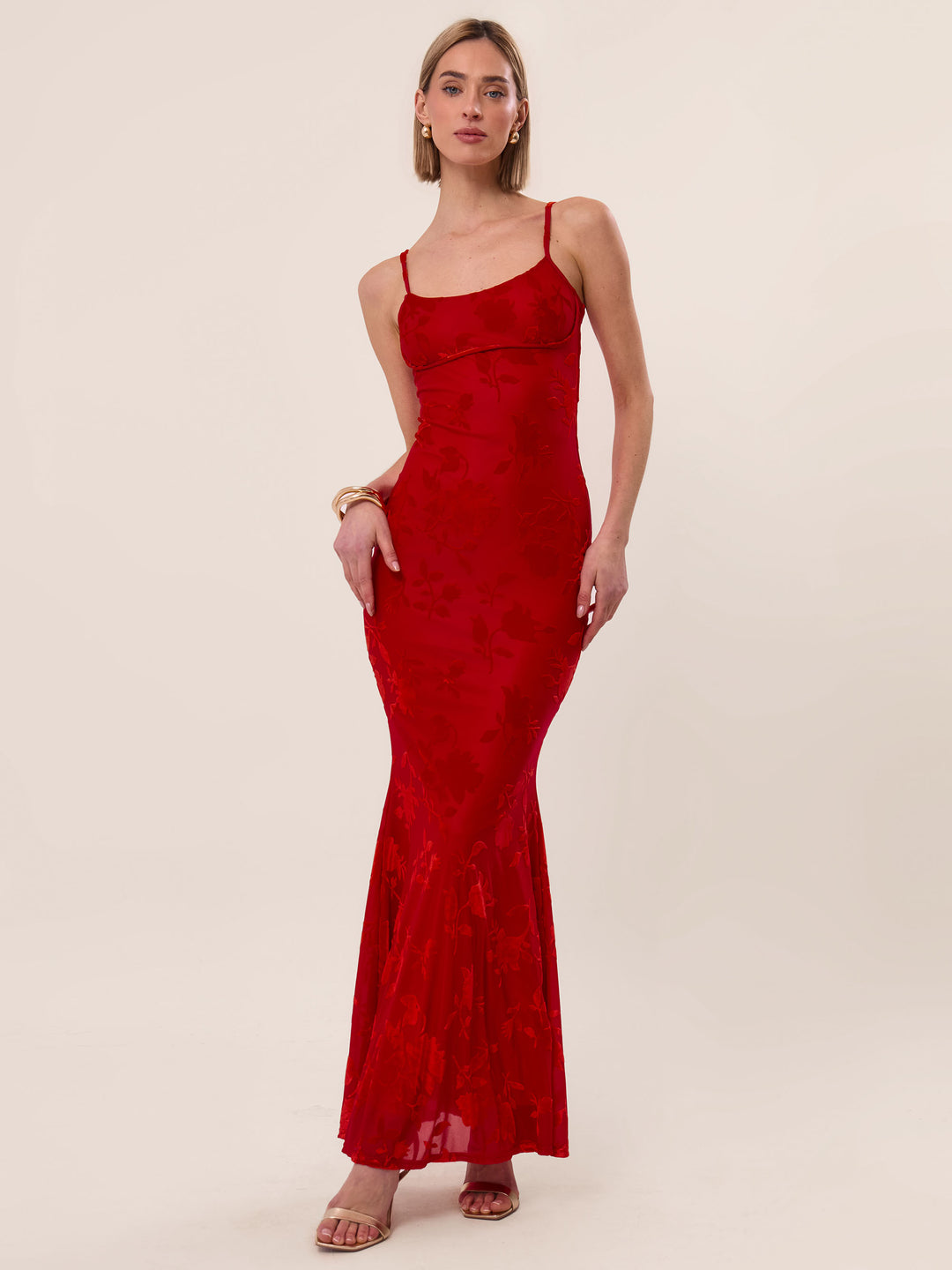 EMMA | ROBE MAXI EN VELOURS FLEURI