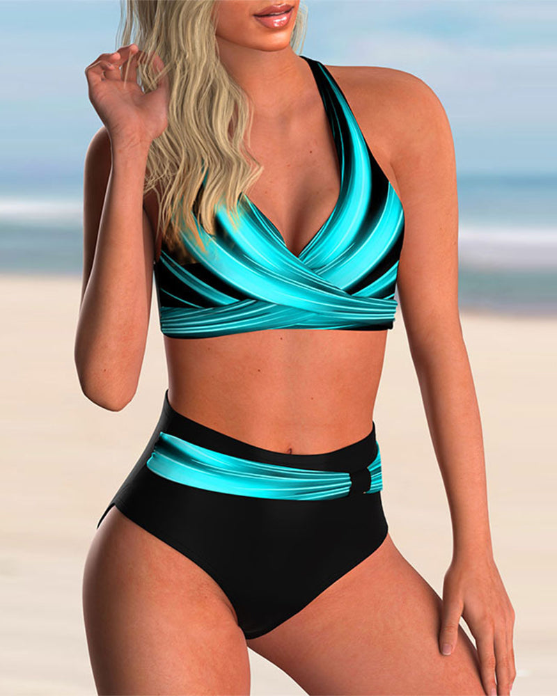Victoria | Ensemble bikini avec décolleté croisé et imprimé
