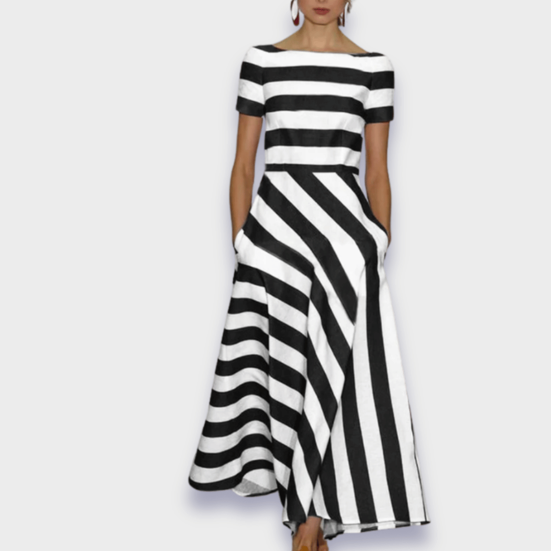 Janell | Maxi-robe rayée faite main