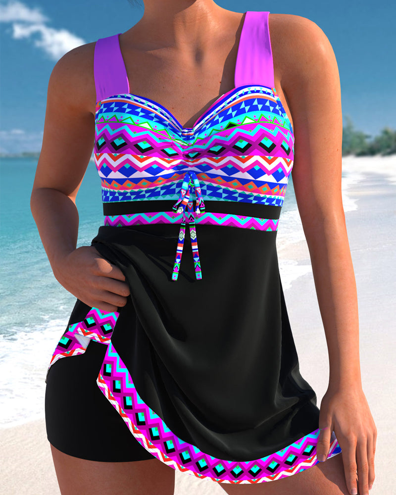 Eliza | Maillot de bain avec laçage et imprimé rayé