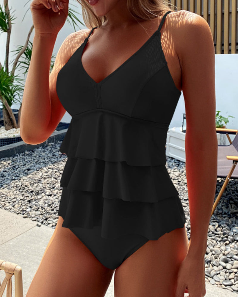 Sarah | Maillot de bain simple avec des volants décoratifs