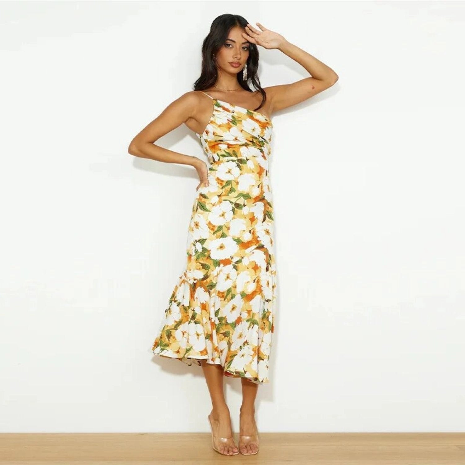 Sienna - Maxi-robe asymétrique à motifs floraux pour femme