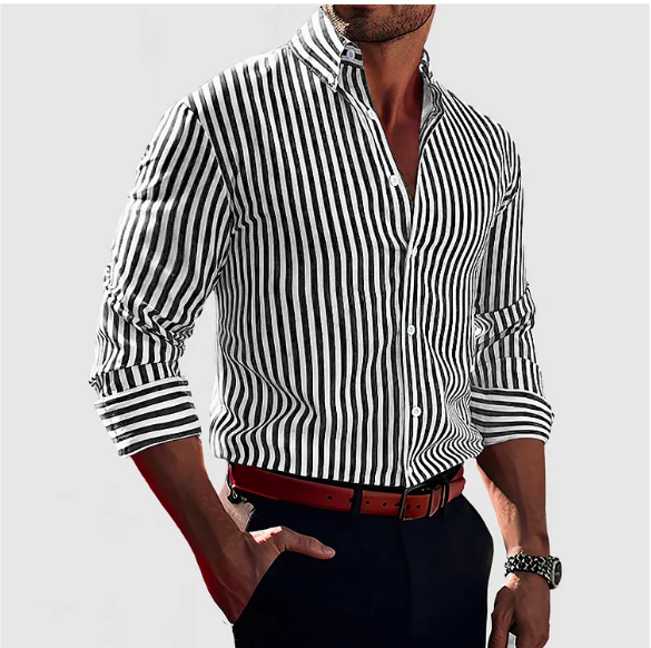 Timothy-Chemise en coton rayé