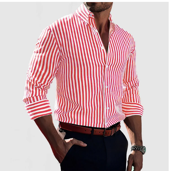 Timothy-Chemise en coton rayé