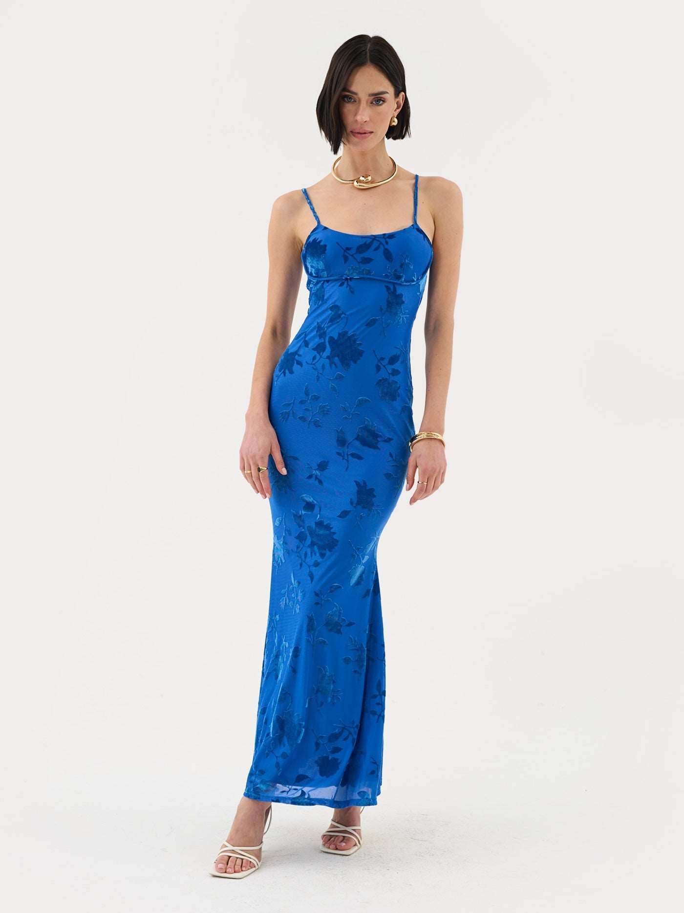 EMMA | ROBE MAXI EN VELOURS FLEURI