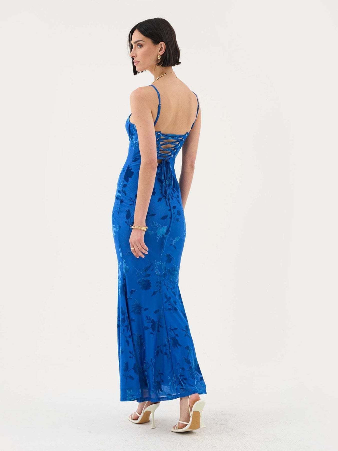 EMMA | ROBE MAXI EN VELOURS FLEURI